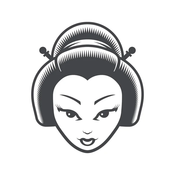 Geisha Japanese Girl Icon — Stock Vector