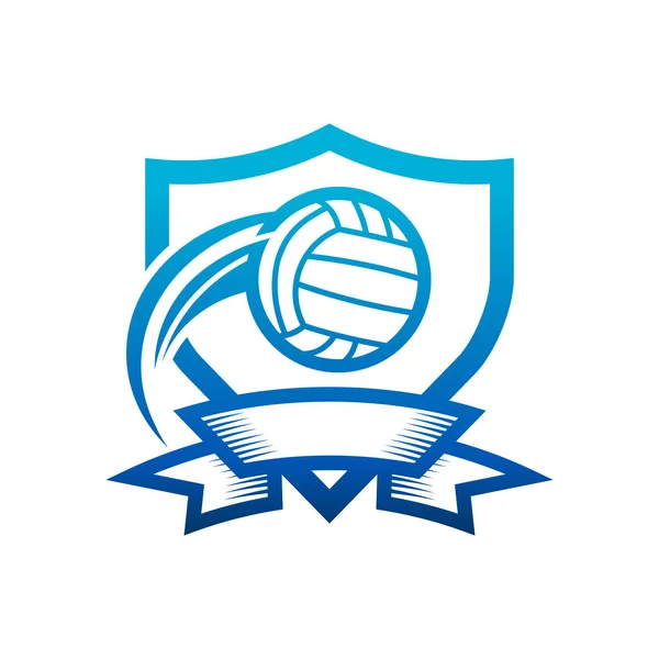 Icono Escudo Voleibol Aislado Blanco — Vector de stock