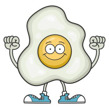 tebessüm eden sahanda yumurta karikatürü.