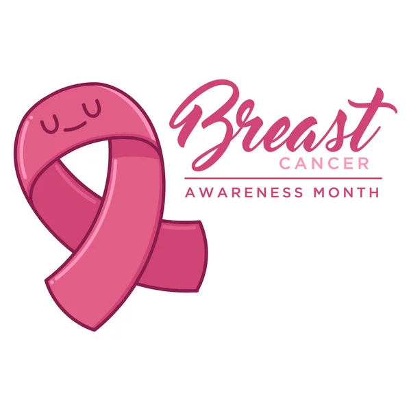 Ροζ Κορδέλα Για Τον Καρκίνο Του Μαστού Αφίσα Μήνα Διανυσματικά Γραφικά