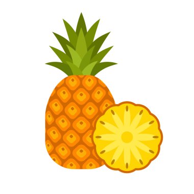 ananas izole beyaz zemin üzerine