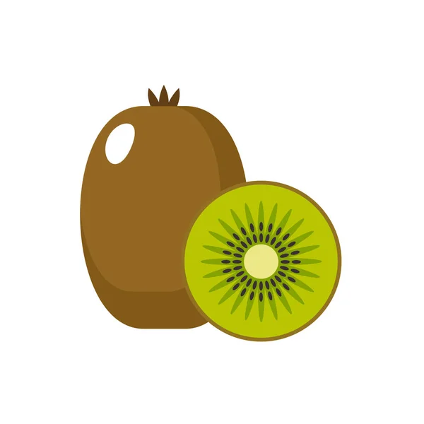 Kiwi sur fond blanc isolé — Image vectorielle