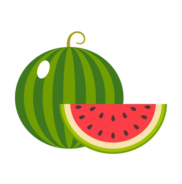 Wassermelone auf weißem Hintergrund isoliert — Stockvektor