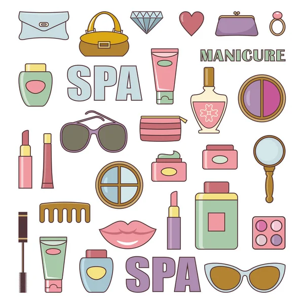 Cosmetics vector set — Stock Vector