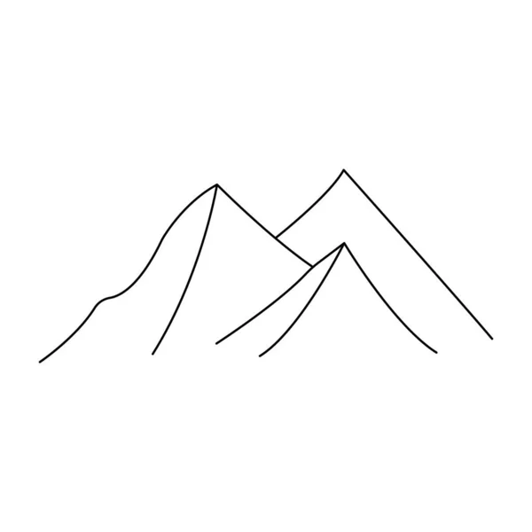 Dağlar Doğrusal Minimalist Tarzda Tasarım Seyahat Acentelerine Otellere Tırmanma Kulüplerine — Stok Vektör