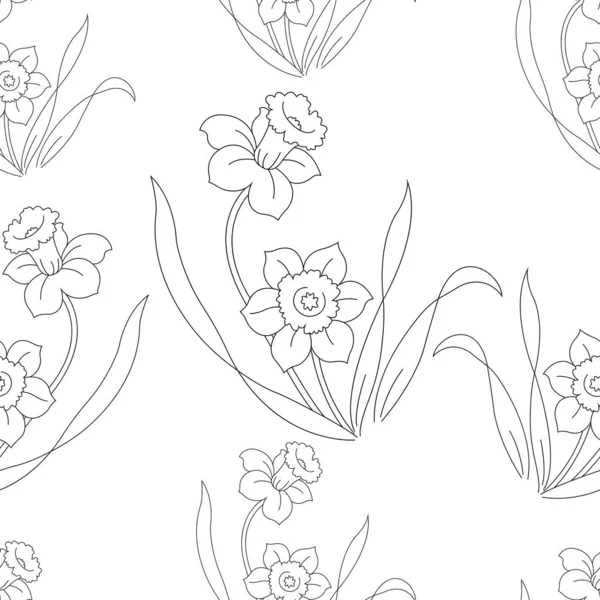 Daffodils Naadloos Patroon Minimalistische Stijl Design Geschikt Voor Behang Textiel — Stockvector