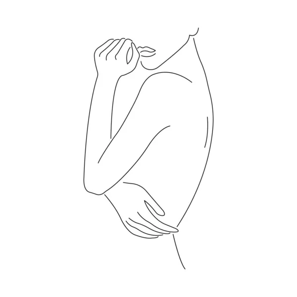 Mystérieux Modèle Fille Sans Visage Posant Style Minimaliste Design Est — Image vectorielle