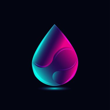 3D, renkli su damlası vektör sanatı 