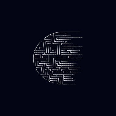 Teknoloji labirentinin vektör illüstrasyonu