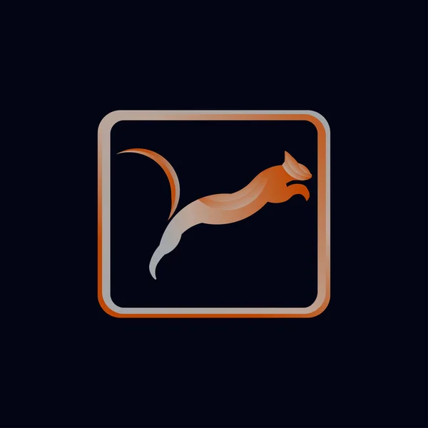 Illustration Vectorielle Chat Sautant Logo — Image vectorielle