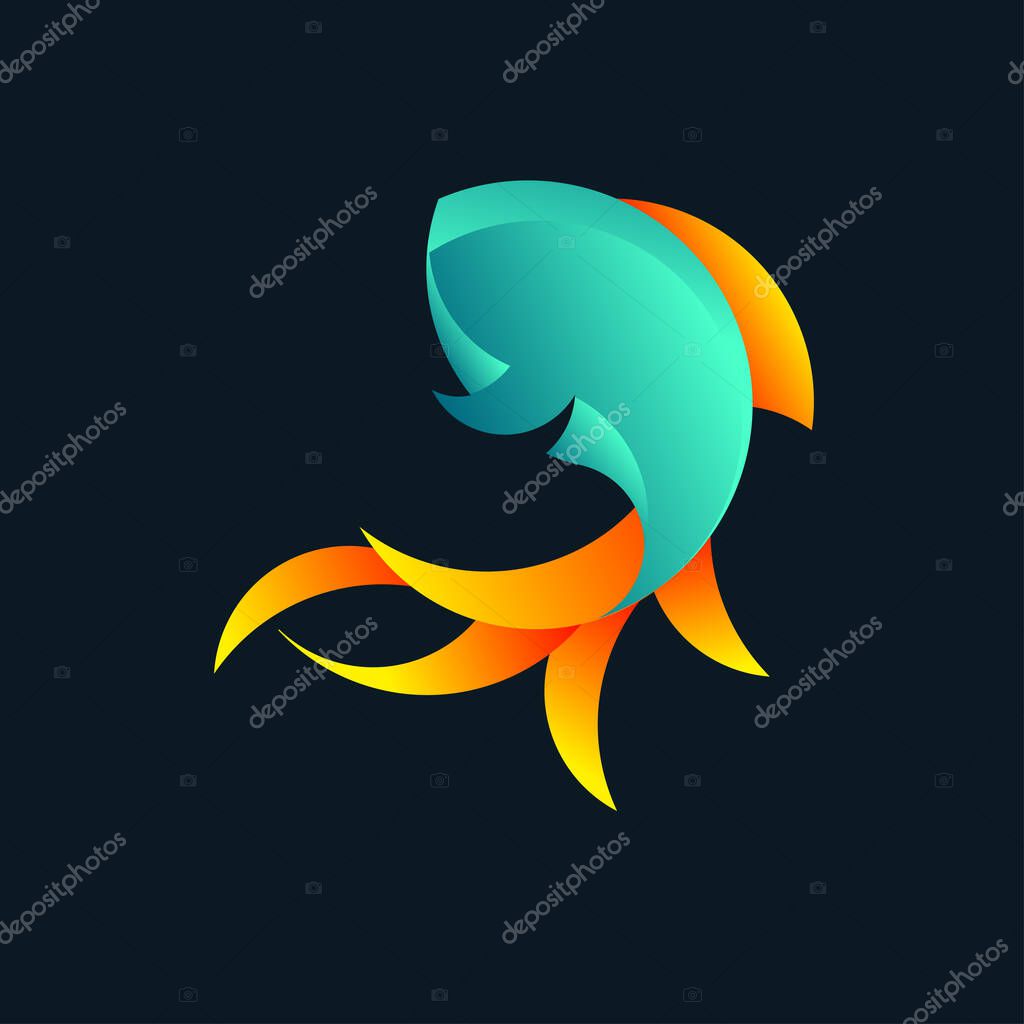 Vector illustration of colorful fish