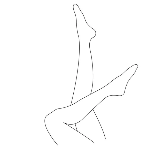 Silhouet Minimalistische Stijl Vectorkunst Van Vrouwelijke Benen — Stockvector