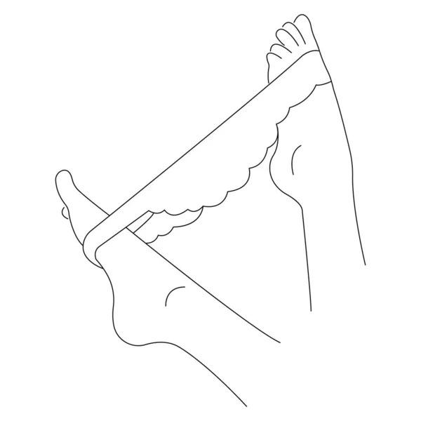 シルエット ミニマリズムスタイル 女性の足とパンティーのベクトルアート — ストックベクタ