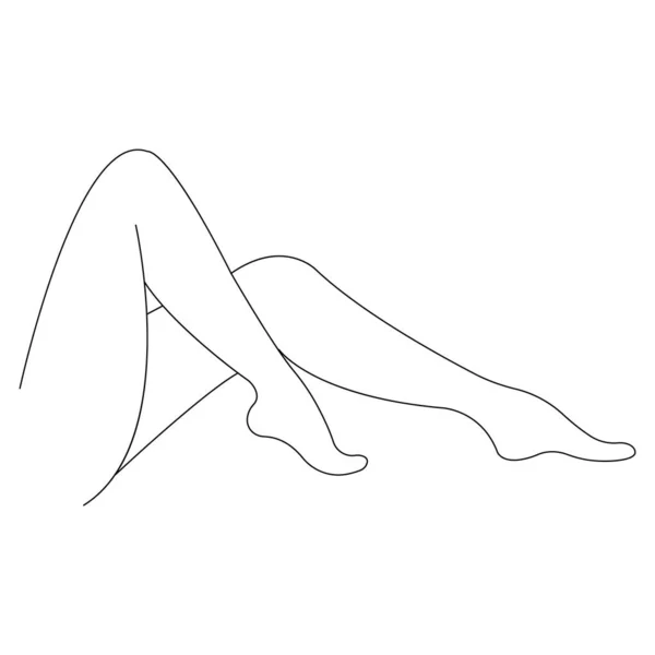 Jambes Féminines Dans Une Belle Pose Style Minimaliste Design Convient — Image vectorielle