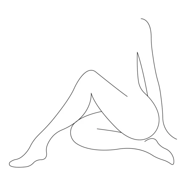 Silueta Una Niñera Desnuda Sentada Una Pose Elegante Estilo Minimalista — Archivo Imágenes Vectoriales