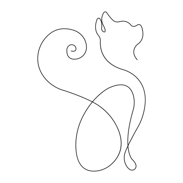 Silhouette Style Minimaliste Art Vectoriel Chat Abstrait — Image vectorielle