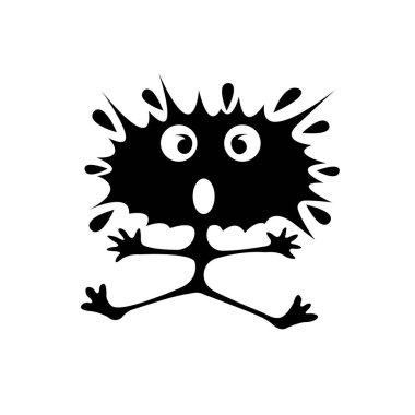 Beyaz arka planda el çizimi çizgi film canavarı 