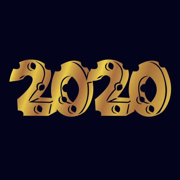 Vector Illustration Numbers 2020 Year — Stock Vector