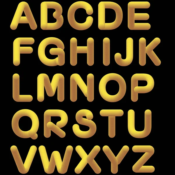 Buchstaben Des Goldenen Alphabets Vektorillustration — Stockvektor