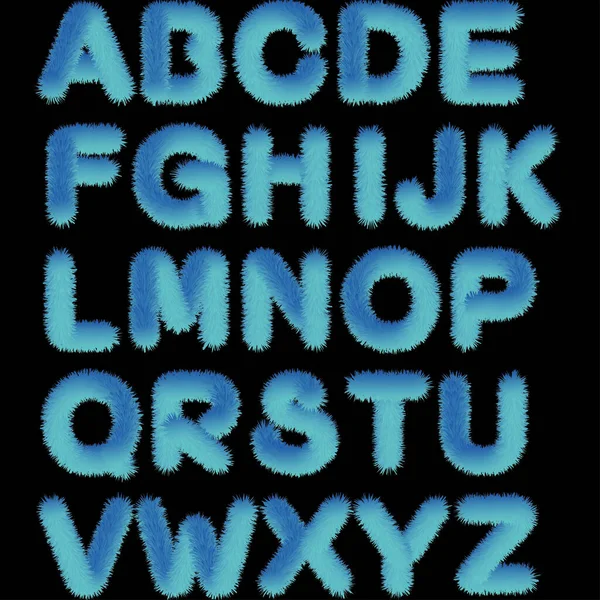Letras Alfabeto Azul Ilustração Vetorial — Vetor de Stock