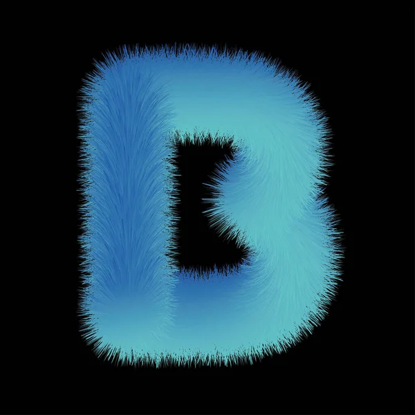 Abc Lettre Alphabet Bleu Fourrure Illustration Vectorielle — Image vectorielle