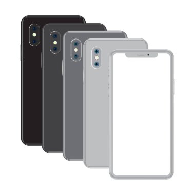 Cep telefonları ve cep telefonlarının vektör illüstrasyon sanatı 