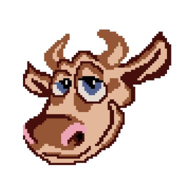 İnek başlığının vektör illüstrasyonu 