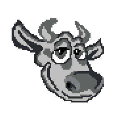 İnek başlığının vektör illüstrasyonu 