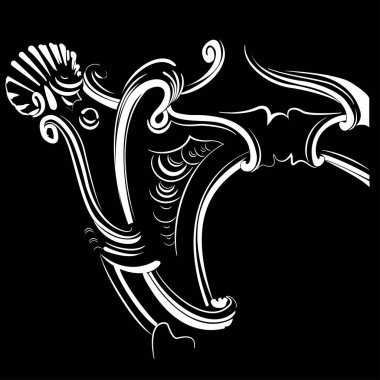 Bir barok dekor elementinin vektör illüstrasyonu