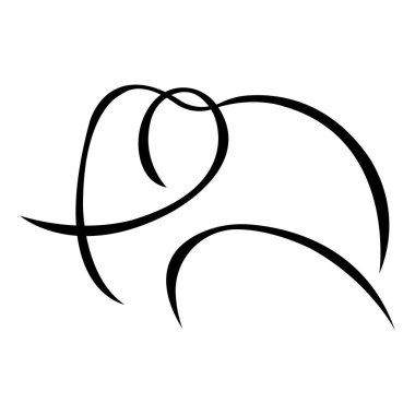  Fil hayvanının vektör illüstrasyonu 