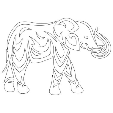 Fil hayvanının vektör illüstrasyonu 