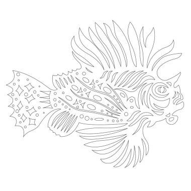  Balıkların vektör çizimi, deniz hayvanı sanatı 