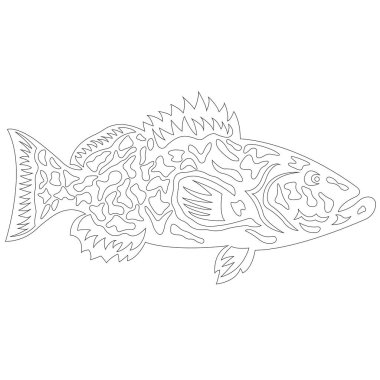  Balıkların vektör çizimi, deniz hayvanı sanatı 