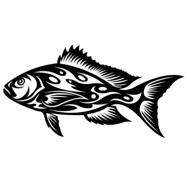  Balıkların vektör çizimi, deniz hayvanı sanatı 