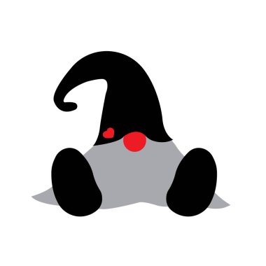 Şapkalı cücenin vektör illüstrasyonu 