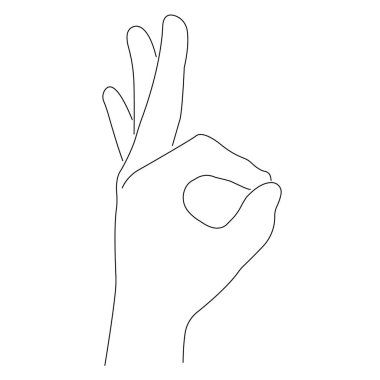 İnsan elinin vektör çizimi Tamam işareti 
