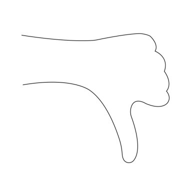 İnsan elinin hoşnutsuzluğunun vektör çizimi, baş parmaklar aşağı 