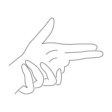 Silah ateşlenen insan ellerinin vektör çizimi 