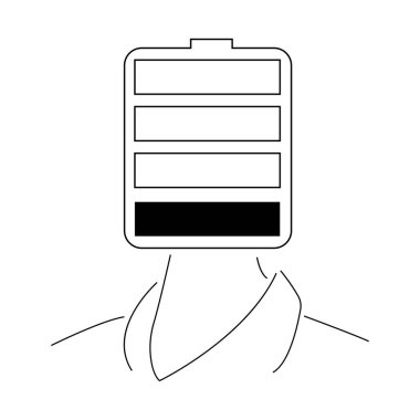 insan ve pil başlıklı vektör arkaplanı