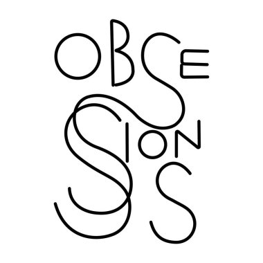 Vektör illüstrasyonu, harflerle yaratıcılık geçmişi, saplantı 