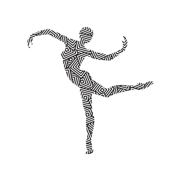 Vector Illustration Dancing Woman Silhouette — Stock Vector