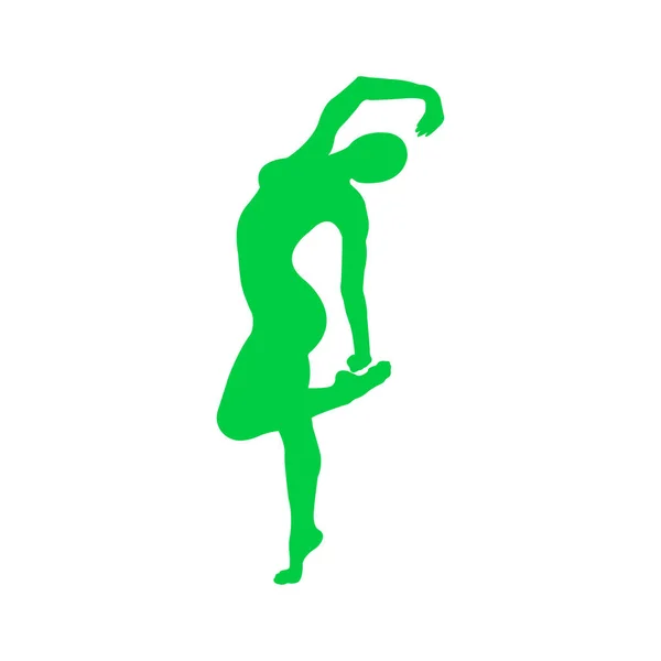 Vector Ilustración Silueta Mujer Bailando Contemporáneo — Vector de stock