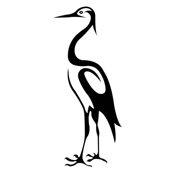 Vector Illustration Stork Bird — Stock Vector