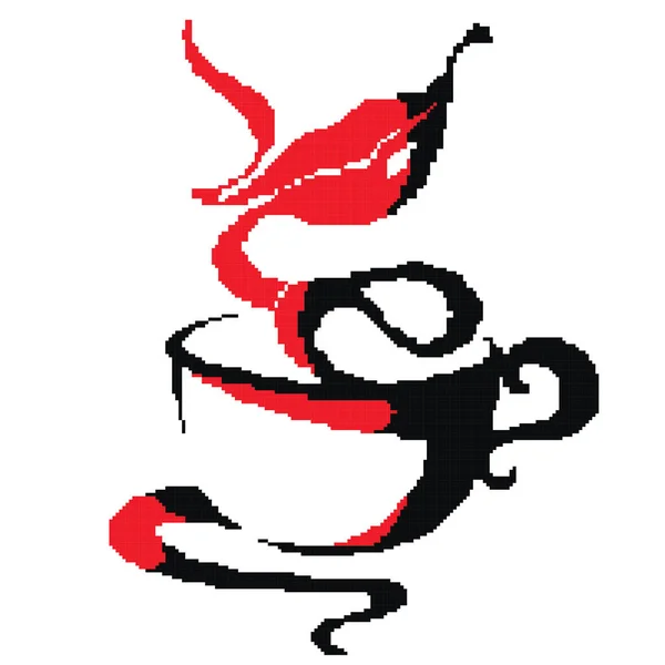 Векторная Иллюстрация Чашки Чая Губами — стоковый вектор