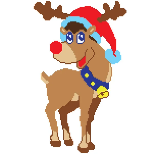 Vector Illustration Christmas Deer — Stock Vector