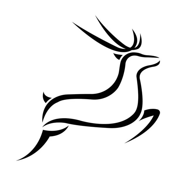 Vector Illustration Deer Animal — Stock Vector