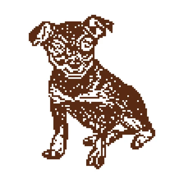 Ilustração Vetorial Animal Estimação Cão Pixels Arte — Vetor de Stock