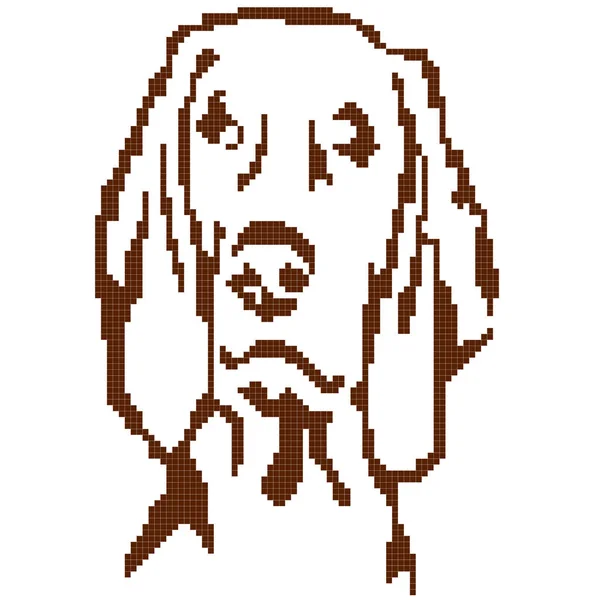 Vector Illustration Dog Face Pixels — Stock Vector