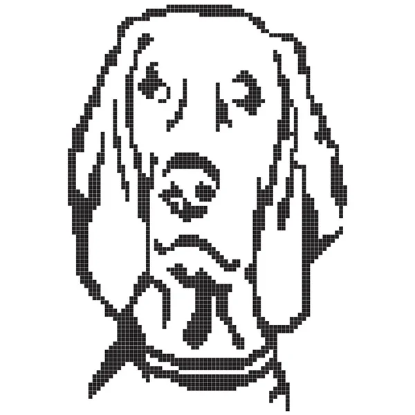 Vektor Illustration Von Hundegesicht Pixel — Stockvektor