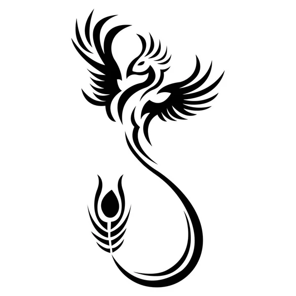 Ilustração Vetorial Fantasia Firebird Phoenix — Vetor de Stock